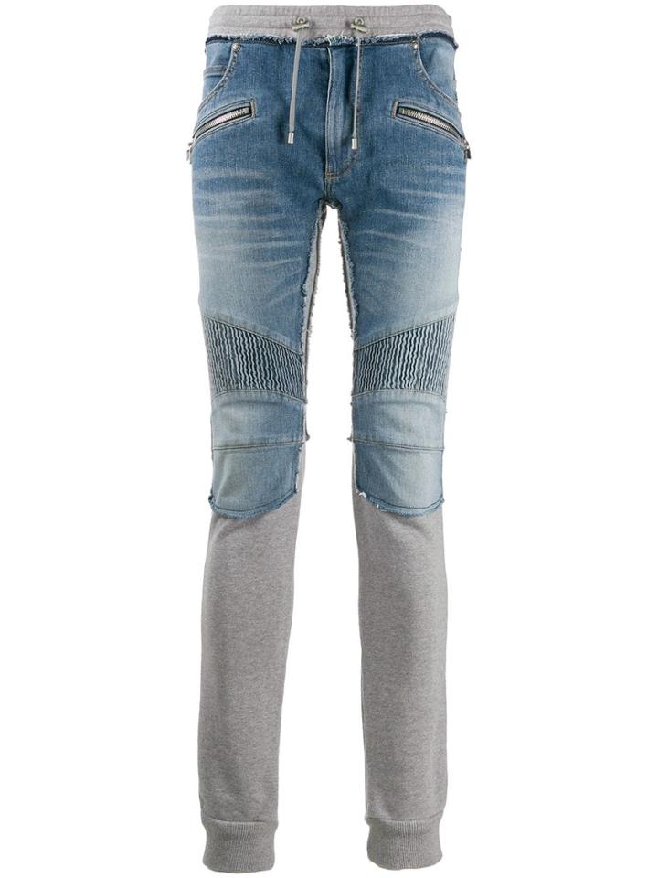 Balmain Hybrid Slim-fit Trousers - Blue