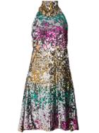 Halpern Halter Sequin Dress - Metallic