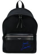 Saint Laurent Mini City Embroidered Backpack - Black