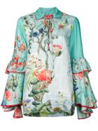 F.r.s For Restless Sleepers Floral Gypsy Polo Top - Green