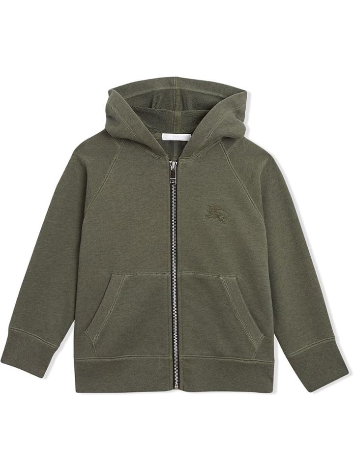 Burberry Kids Teen Zipped Hoodie - Green