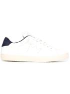 Leather Crown Lace-up Sneakers, Men's, Size: 45, White, Leather/cotton/rubber