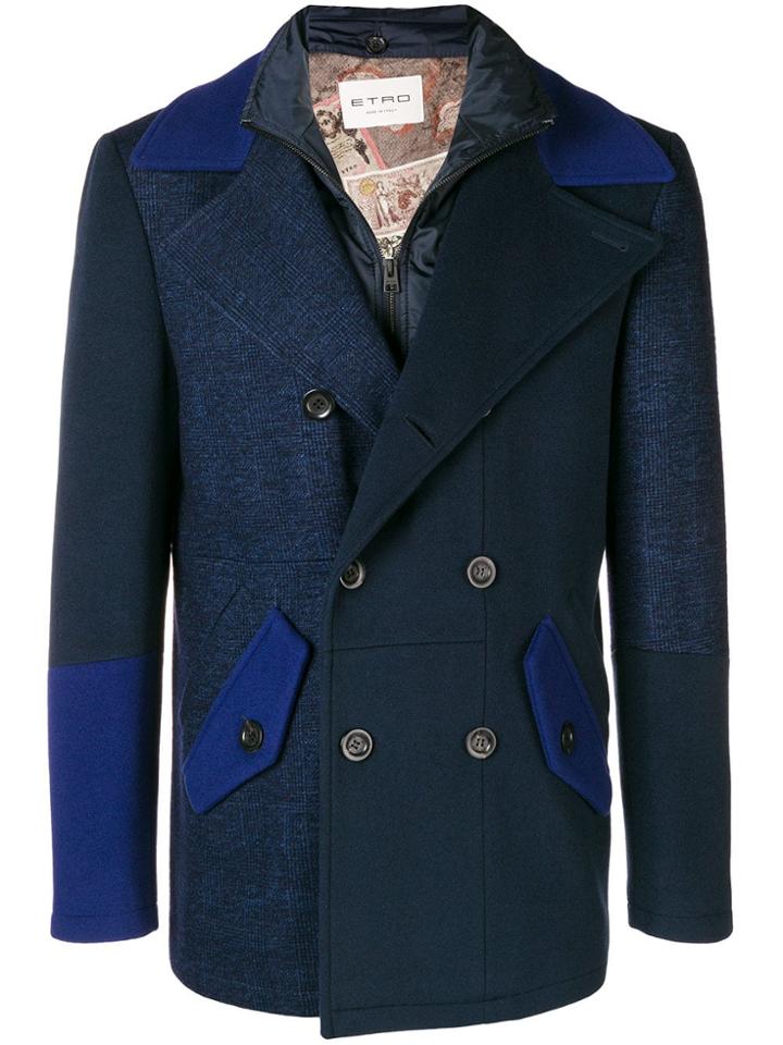 Etro Double Breasted Jacket - Blue