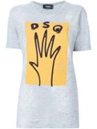Dsquared2 Hand Print T-shirt, Women's, Size: L, Grey, Cotton/viscose