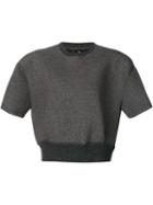 Neil Barrett Cropped Boxy Sweater, Women's, Size: Small, Grey, Polyamide/polyester/viscose/angora