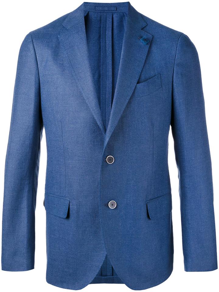 Lardini Notched Lapel Blazer - Blue
