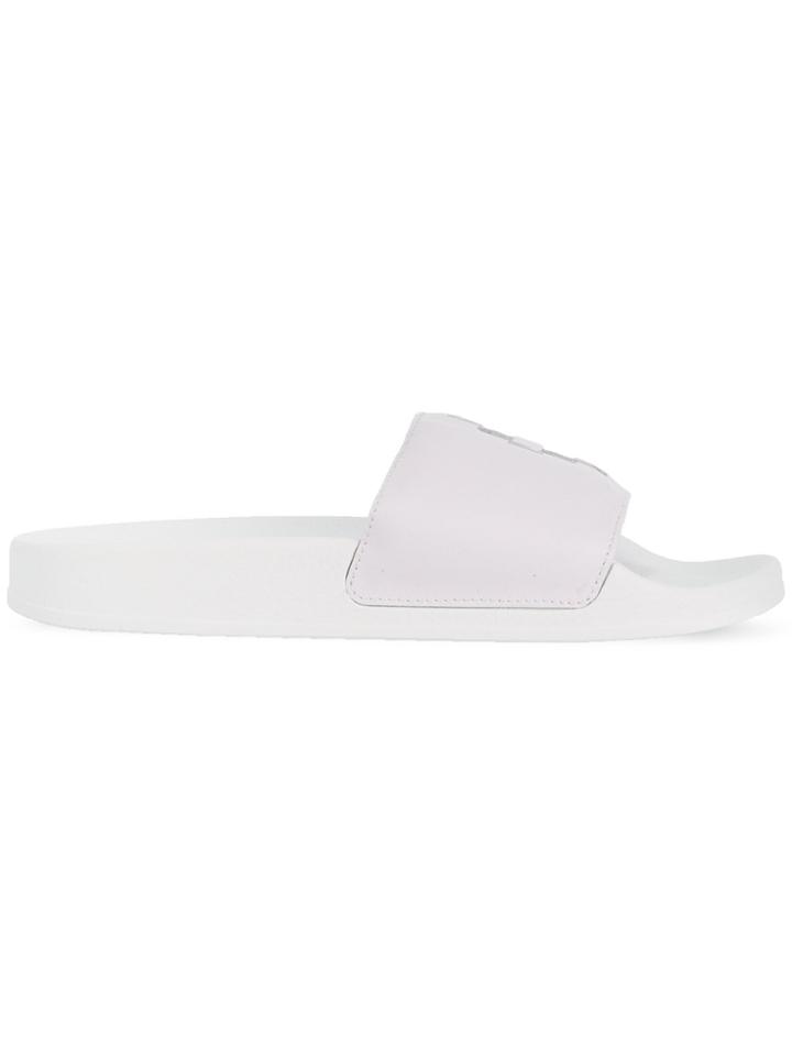Marcelo Burlon County Of Milan Python Logo Pool Slides - White