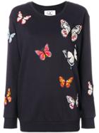 Quantum Courage Embroidered Butterfly Sweatshirt - Blue