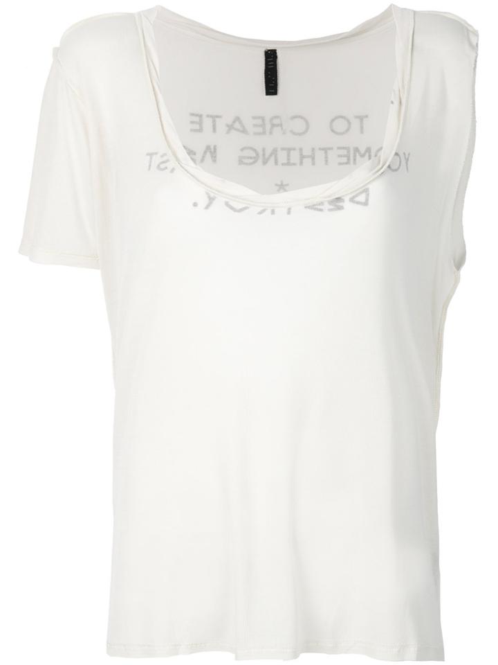 Unravel Project One Sleeve Tee - Nude & Neutrals