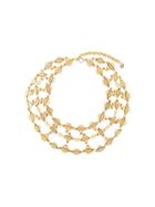 Moschino Vintage Embossed Logo Coin Necklace - Metallic
