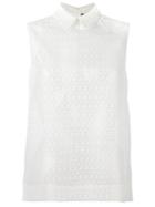 Simone Rocha Macramé Collared Top, Women's, Size: 8, White, Polyester