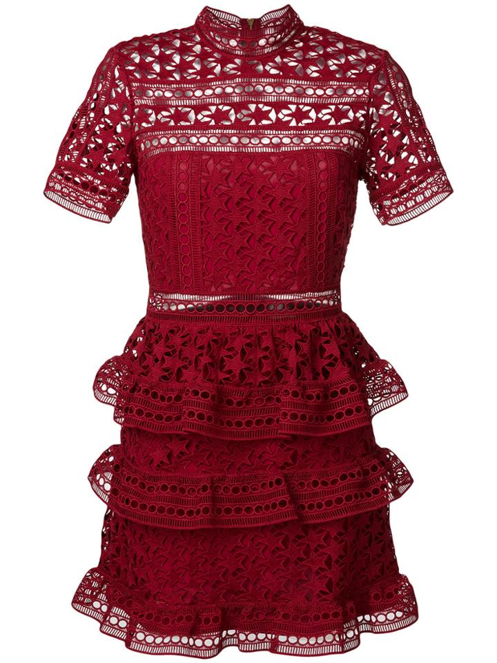 Self-portrait Tiered Ruffle Dress