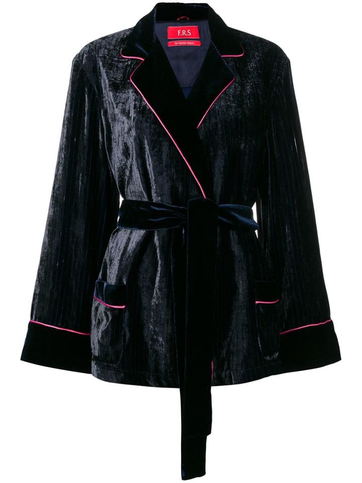 F.r.s For Restless Sleepers Velvet Wrap Jacket - Blue
