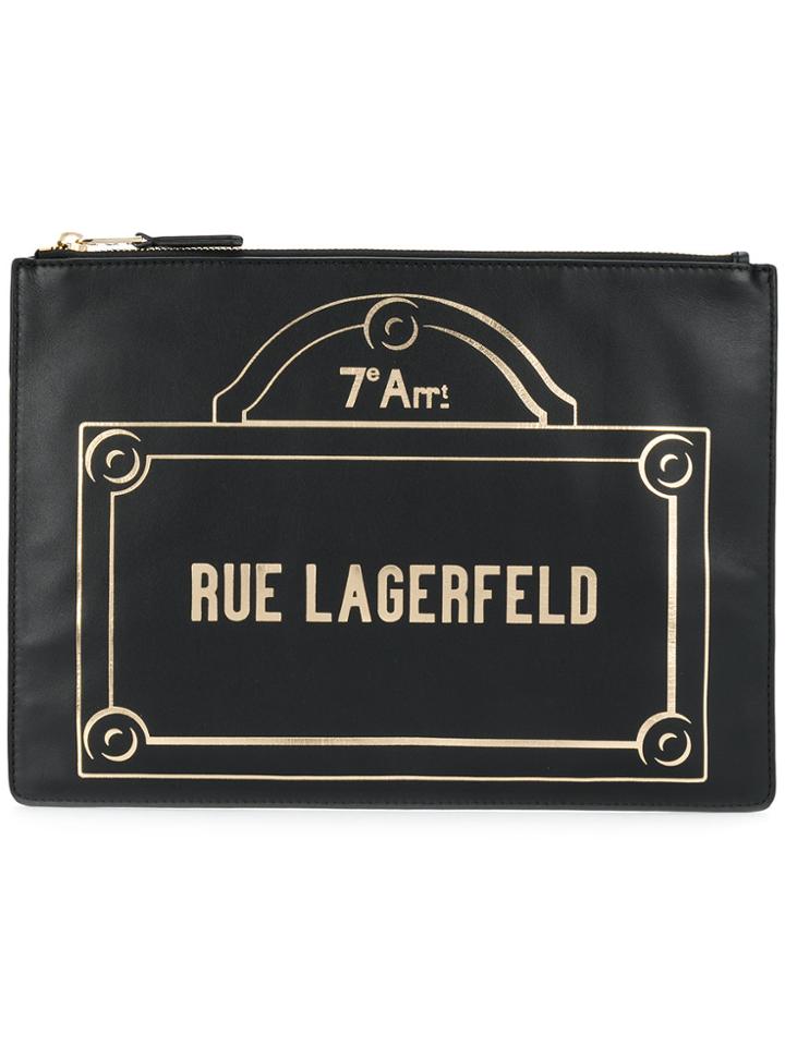 Karl Lagerfeld Rue Lagerfeld Clutch - Black