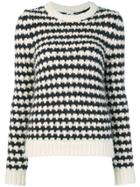 Saint Laurent Striped Chunky Knit Sweater - Black