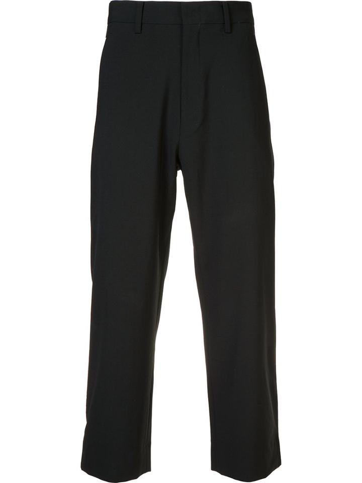 Second/layer Tailored Cropped Trousers, Men's, Size: 36, Black, Cotton/spandex/elastane/virgin Wool