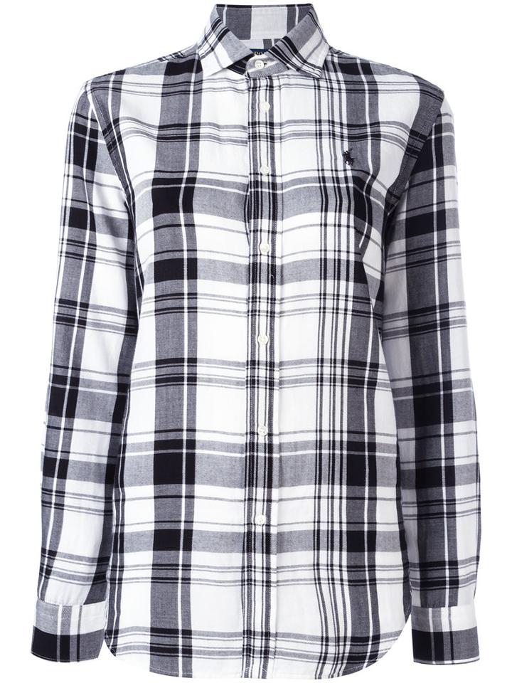 Polo Ralph Lauren Checked Shirt, Women's, Size: 12, White, Cotton