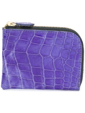 Jason Briggs Crocodile Effect Coin Purse - Pink & Purple