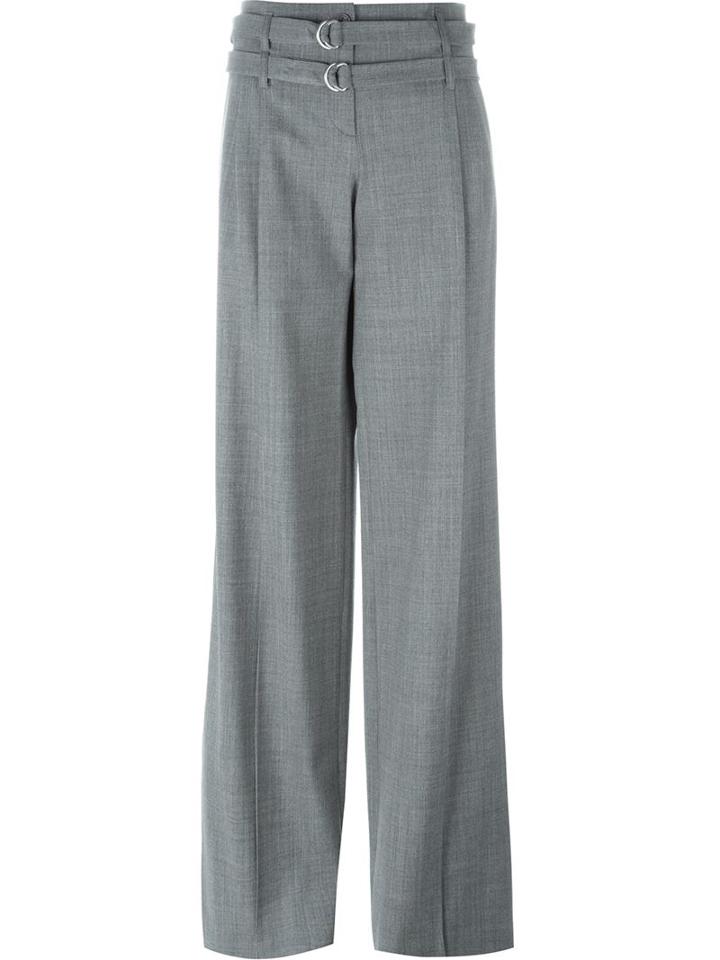 Michael Kors Belted Palazzo Pants, Women's, Size: 6, Grey, Spandex/elastane/cupro/virgin Wool