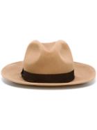 Dsquared2 Hatband Fedora, Women's, Size: Small, Brown, Cotton/viscose/rabbit Fur Felt