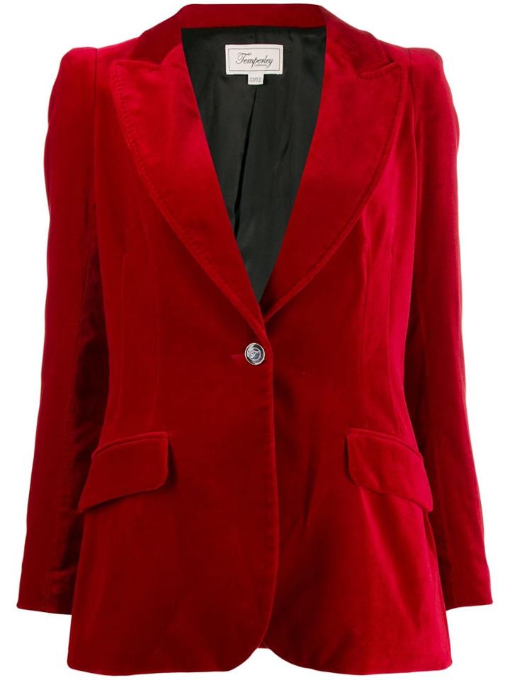Temperley London Velvet Blazer - Red