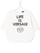 Young Versace Teen Life Is Versace Printed Top - White