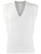 Our Legacy Knitted V-neck Vest - White