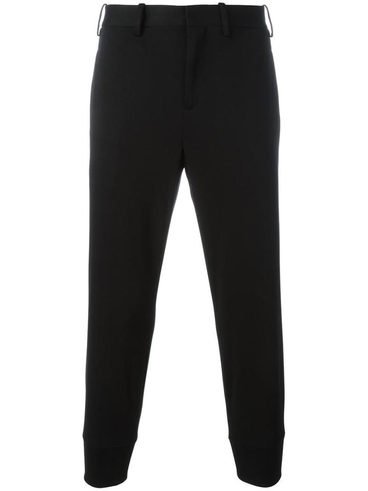 Neil Barrett Gathered Ankle Trousers, Men's, Size: Large, Black, Viscose/polyester/spandex/elastane
