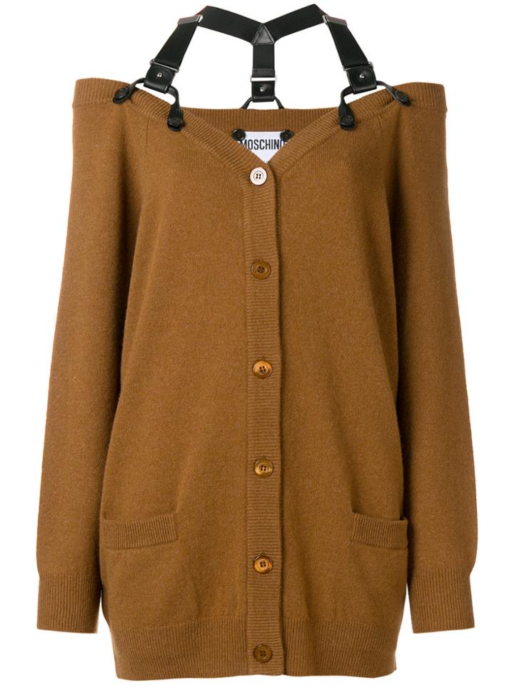 Moschino Shoulder Strap Cardigan - Brown