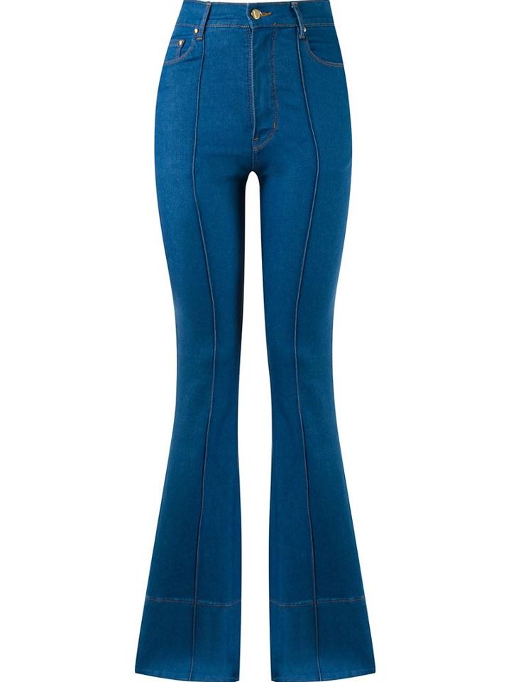Amapô High Waist Flared Jeans, Women's, Size: 46, Blue, Cotton/spandex/elastane