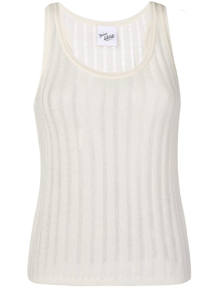 Michel Klein Sleeveless Knit Top - White