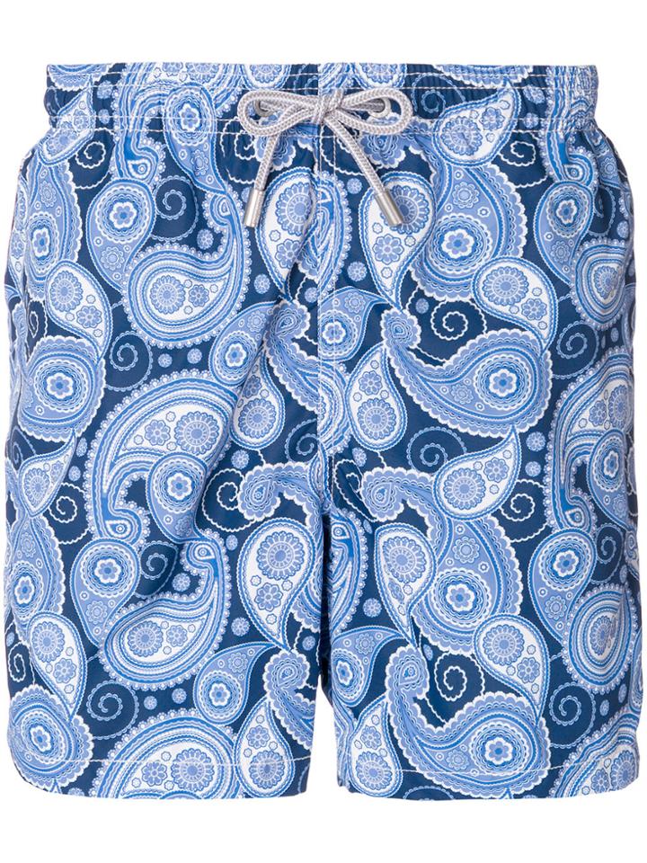 Mc2 Saint Barth Paisley Print Swim Trunks - Blue