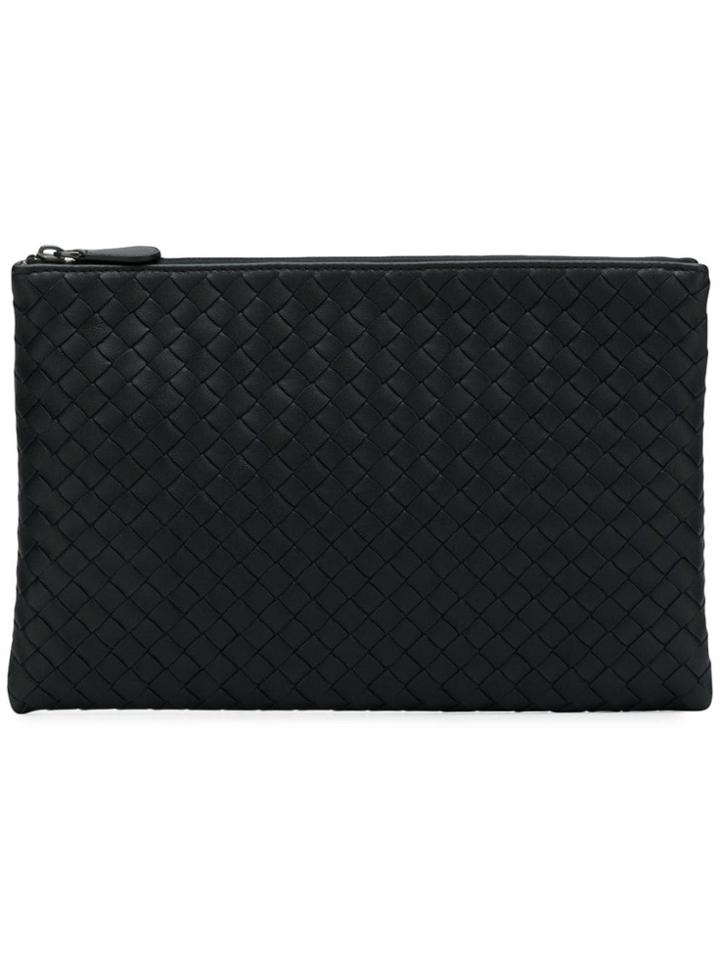 Bottega Veneta Intrecciato Zipped Clutch - Black