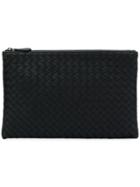 Bottega Veneta Intrecciato Zipped Clutch - Black