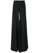Mm6 Maison Margiela Pinstripe Flared Trousers - Black