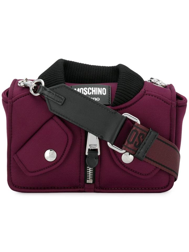 Moschino Bomber Jacket Shoulder Bag - Pink & Purple