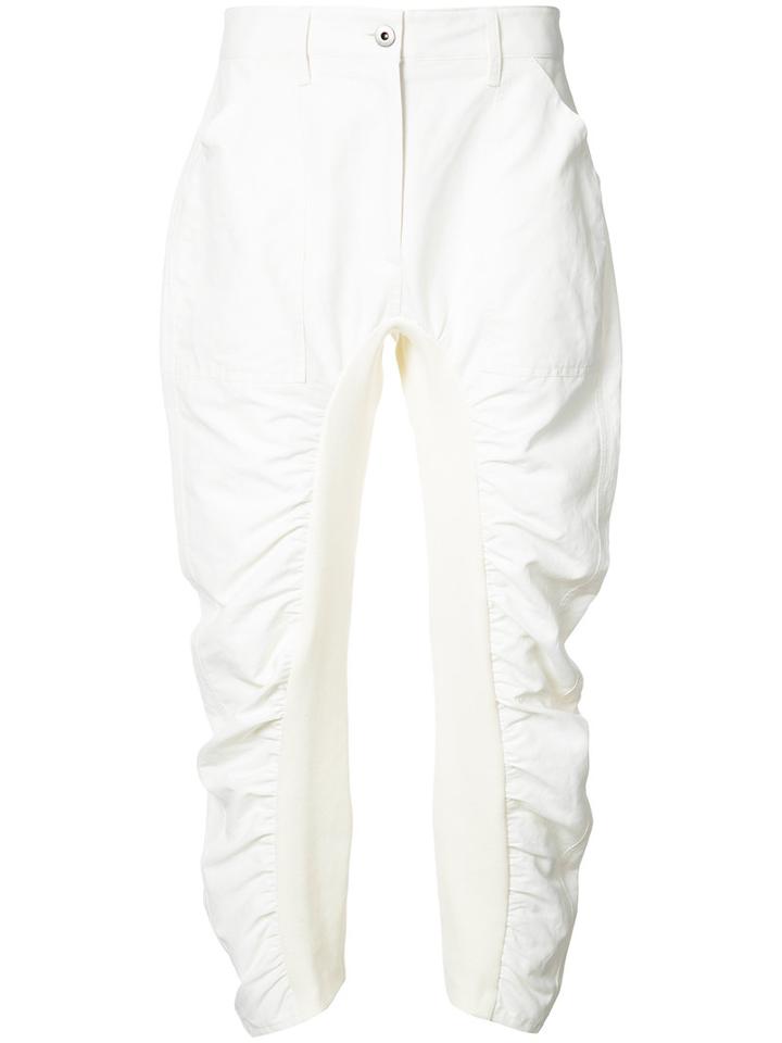 Stella Mccartney - Cropped Trousers - Women - Cotton/linen/flax/polyamide - 42, White, Cotton/linen/flax/polyamide