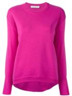Cédric Charlier Elongated Tail Jumper, Women's, Size: 44, Pink/purple, Cashmere/wool