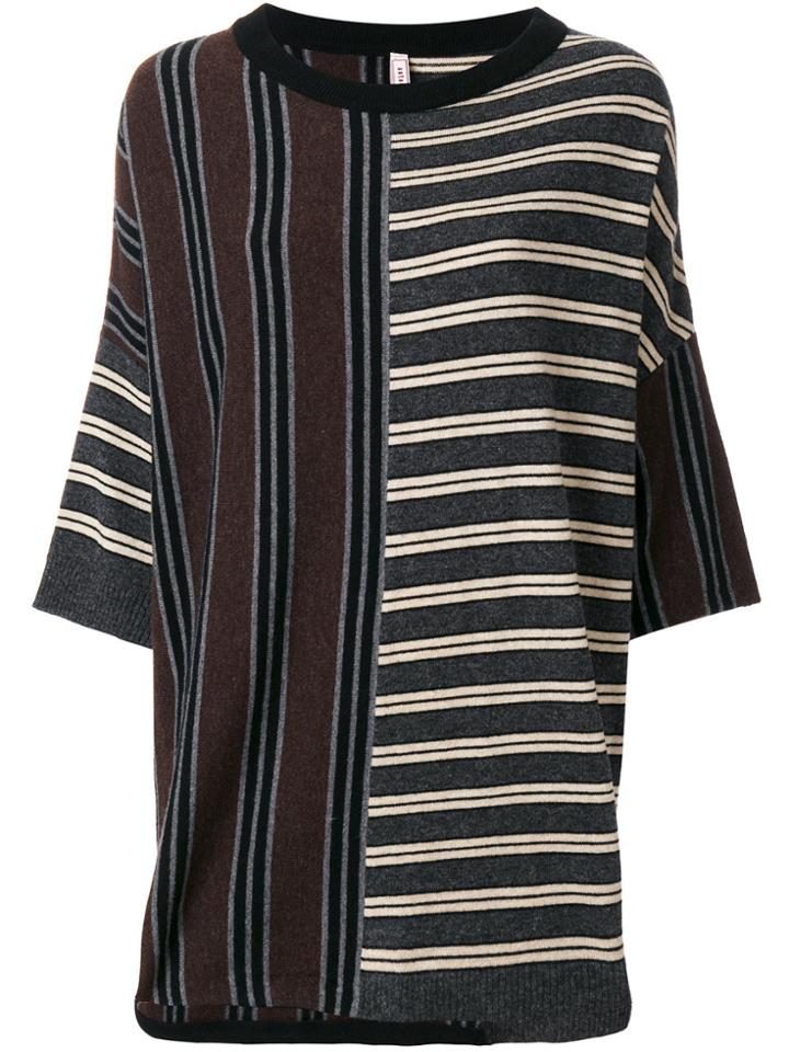 Antonio Marras Striped Panel Knitted Sweater - Multicolour