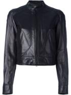Diesel Black Gold Cropped Leather Jacket, Women's, Size: 40, Lamb Skin/cotton