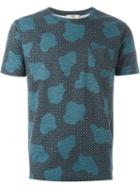Ymc Camouflage Print T-shirt, Men's, Size: M, Blue, Cotton