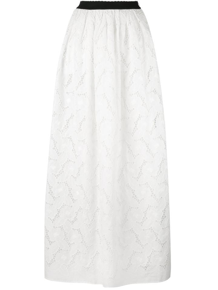 Blugirl - Broderie Anglaise Maxi Skirt - Women - Cotton/polyester - 38, White, Cotton/polyester