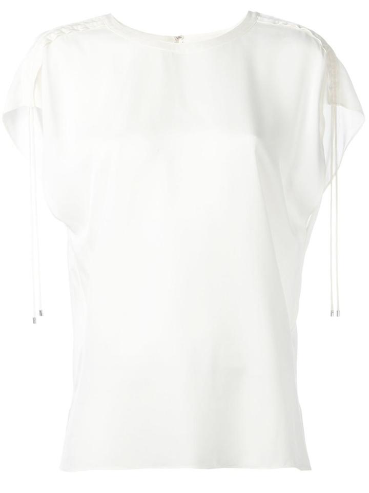 Theory Drawstring Sleeve Detailing T-shirt - White