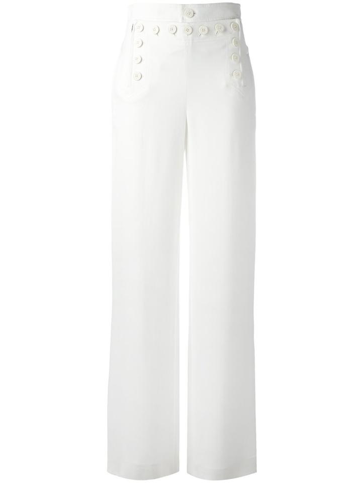 Joseph Wide Leg Trousers, Women's, Size: 36, White, Viscose/acetate/spandex/elastane/cotton