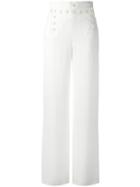 Joseph Wide Leg Trousers, Women's, Size: 36, White, Viscose/acetate/spandex/elastane/cotton