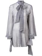 Rokh Sheer Checked Blouse - Blue