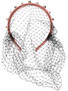Red Valentino Embellished Mesh Hairband - Nude & Neutrals