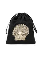 Attico - Embellished Seashell Pouch - Women - Acetate/viscose - One Size, Black, Acetate/viscose