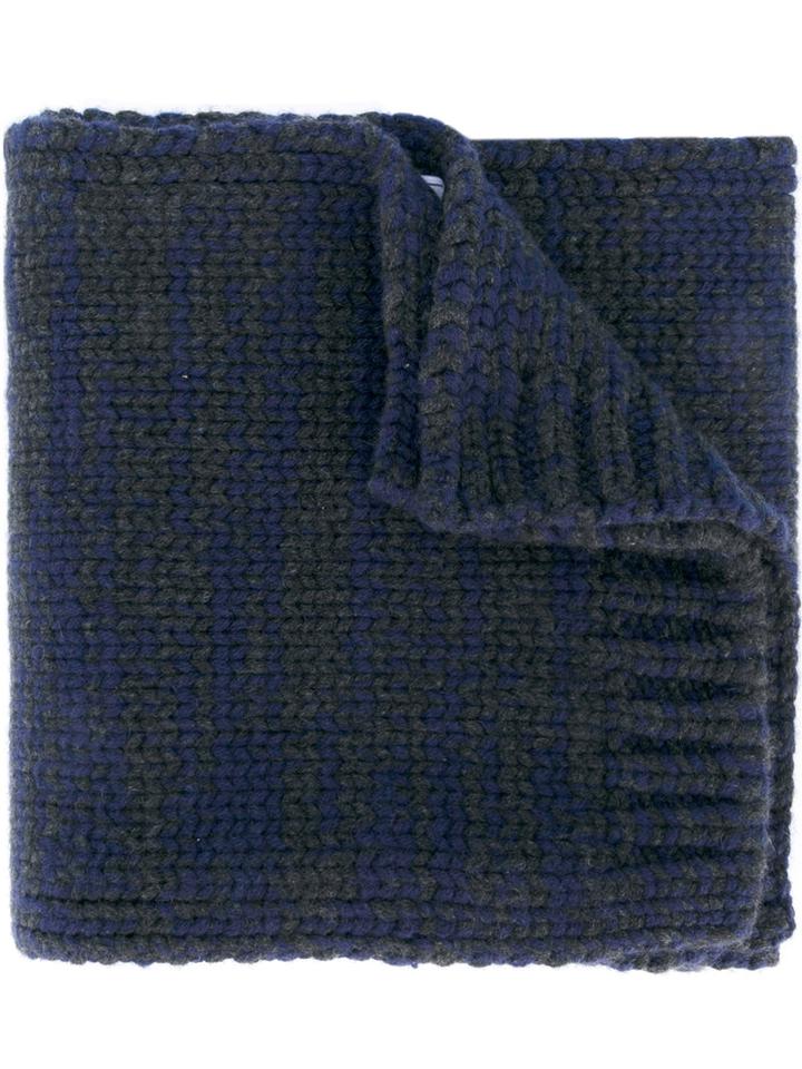 Salvatore Ferragamo - Ribbed Scarf - Men - Cashmere - One Size, Blue, Cashmere