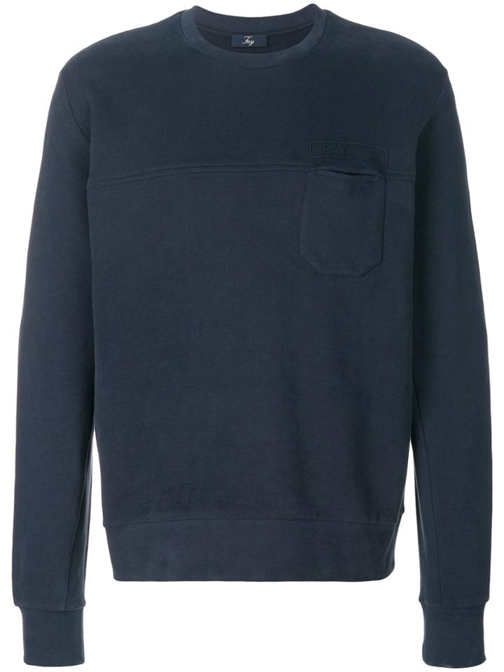 Fay Pocket Detail Sweatshirt - Blue